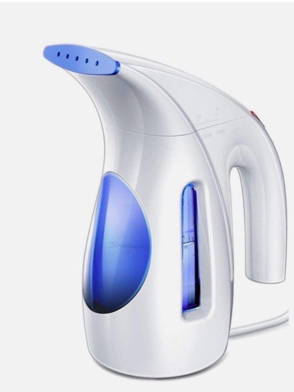 White and Blue Portable Garment Steamer - Compact Handheld Fabric Steamer